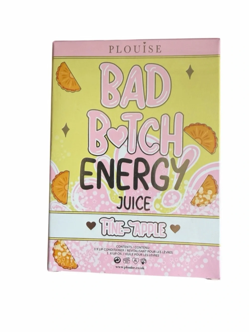 Bad B*tch Energy Juice Pineapple Lip Set - Pink & Yellow